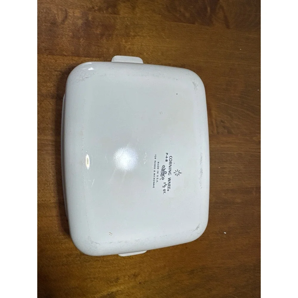 Corning Ware P-4-B 1.5 QT Casserole Dish with Lid Blue Cornflower White Vintage‎